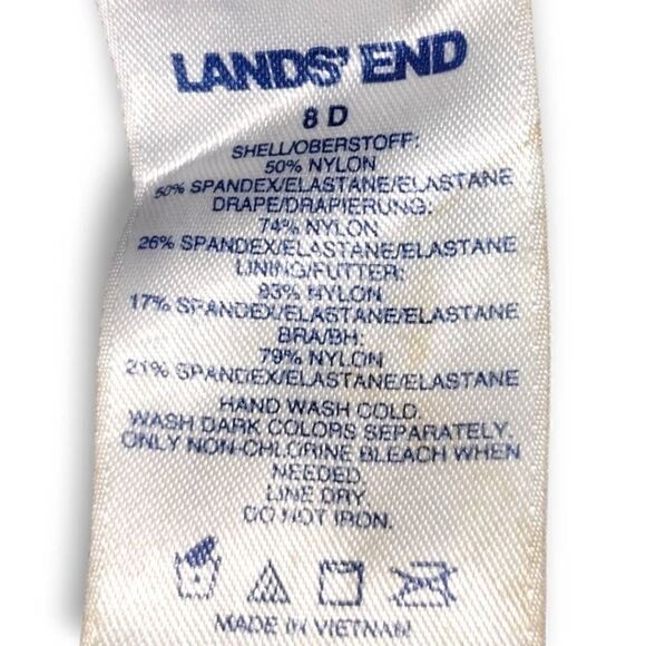 Lands End Womens‎ Swimsuit Sz 8 Black Tummy Control SleeveSuit One PC Ruched - Picture 13 of 14